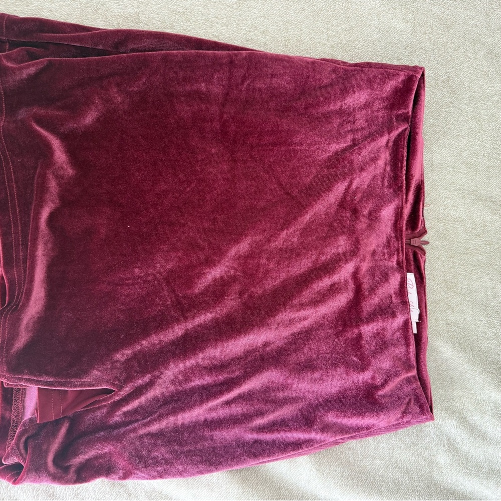 Pink Lily Velvet Mini Skirt in Burgundy